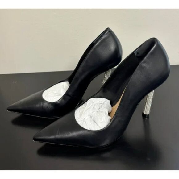 Schutz | Women's Black Lou Glam High Stiletto Heel Pumps - Picture 6 of 9